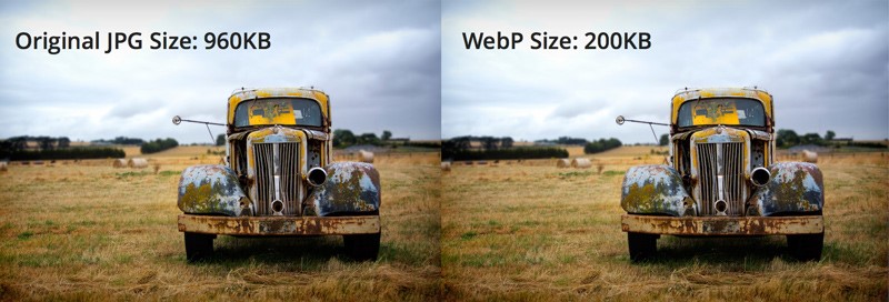مقایسه فرمت webp و jpg